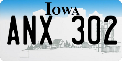 IA license plate ANX302