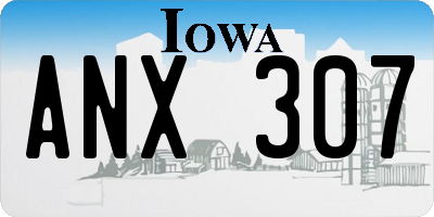 IA license plate ANX307