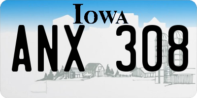 IA license plate ANX308