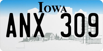 IA license plate ANX309