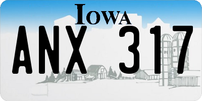IA license plate ANX317