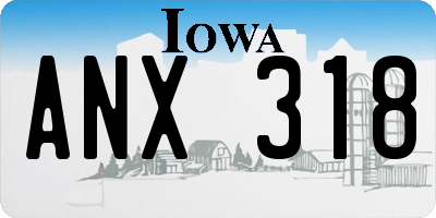 IA license plate ANX318