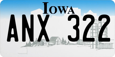 IA license plate ANX322