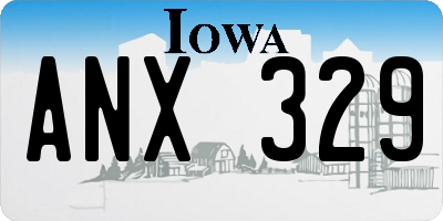 IA license plate ANX329