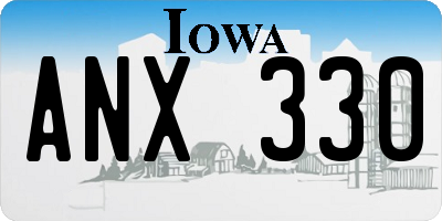 IA license plate ANX330