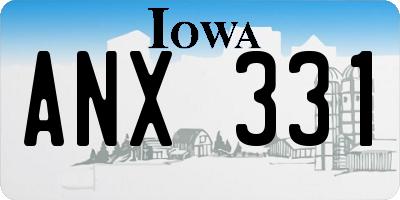 IA license plate ANX331