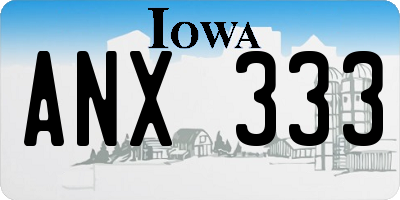 IA license plate ANX333
