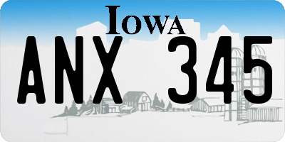 IA license plate ANX345