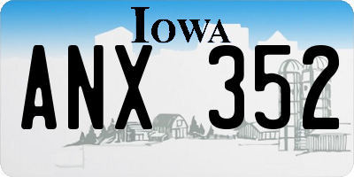 IA license plate ANX352