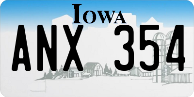 IA license plate ANX354