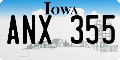 IA license plate ANX355