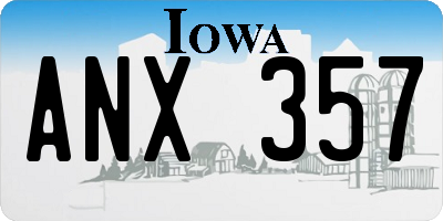 IA license plate ANX357