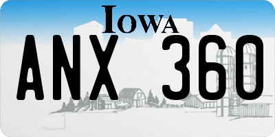 IA license plate ANX360
