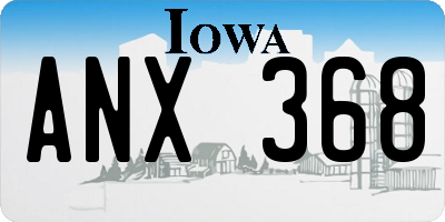 IA license plate ANX368