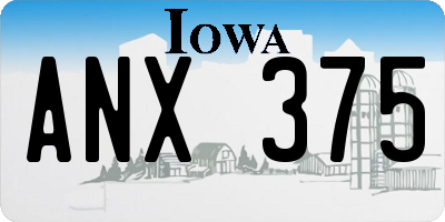 IA license plate ANX375