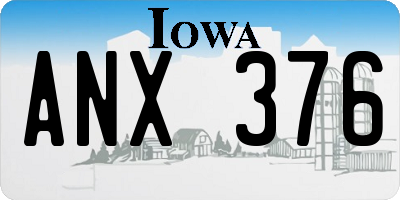 IA license plate ANX376