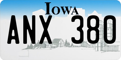IA license plate ANX380