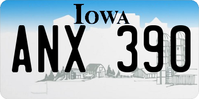 IA license plate ANX390