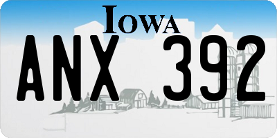IA license plate ANX392