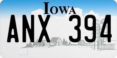 IA license plate ANX394
