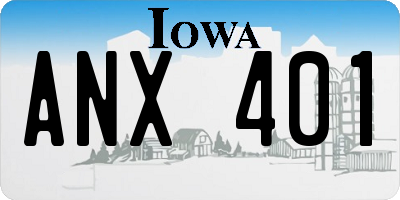 IA license plate ANX401