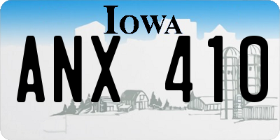 IA license plate ANX410