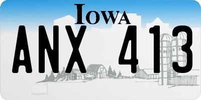 IA license plate ANX413