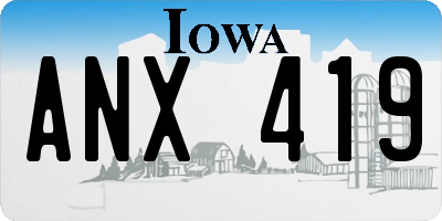 IA license plate ANX419
