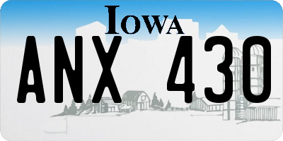 IA license plate ANX430