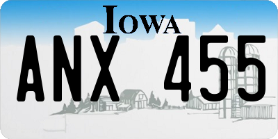 IA license plate ANX455