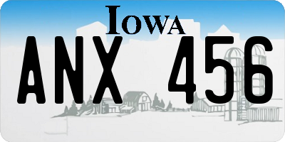 IA license plate ANX456