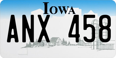 IA license plate ANX458