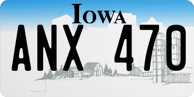 IA license plate ANX470