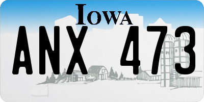 IA license plate ANX473