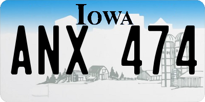 IA license plate ANX474