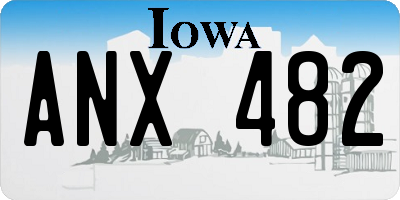 IA license plate ANX482