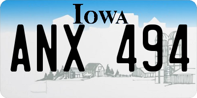 IA license plate ANX494