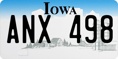 IA license plate ANX498