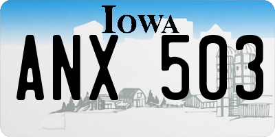 IA license plate ANX503