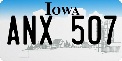 IA license plate ANX507