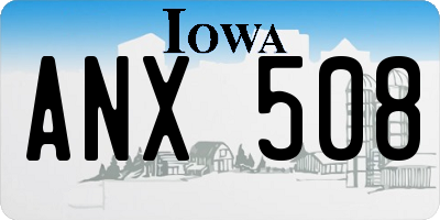 IA license plate ANX508