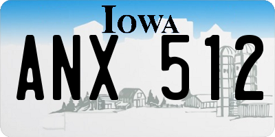IA license plate ANX512