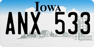 IA license plate ANX533