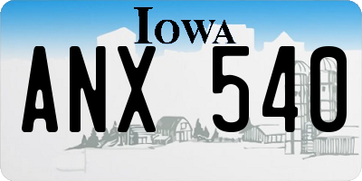 IA license plate ANX540