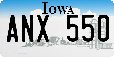 IA license plate ANX550