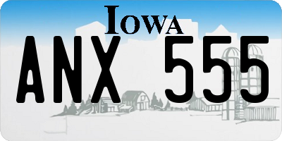 IA license plate ANX555