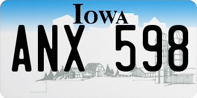 IA license plate ANX598