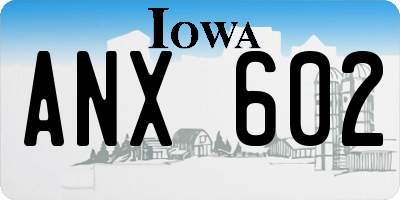IA license plate ANX602
