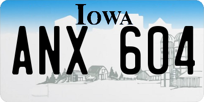 IA license plate ANX604