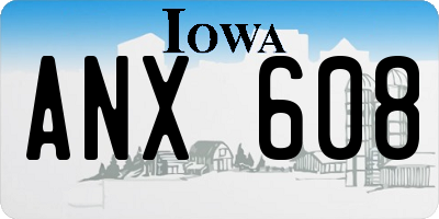 IA license plate ANX608